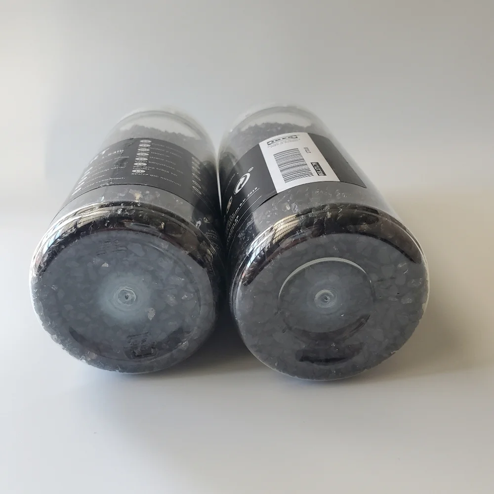 IKEA Kulort Set of 2 Black Metallic Sheen Crushed Glass Vase Fillers Accents NWT